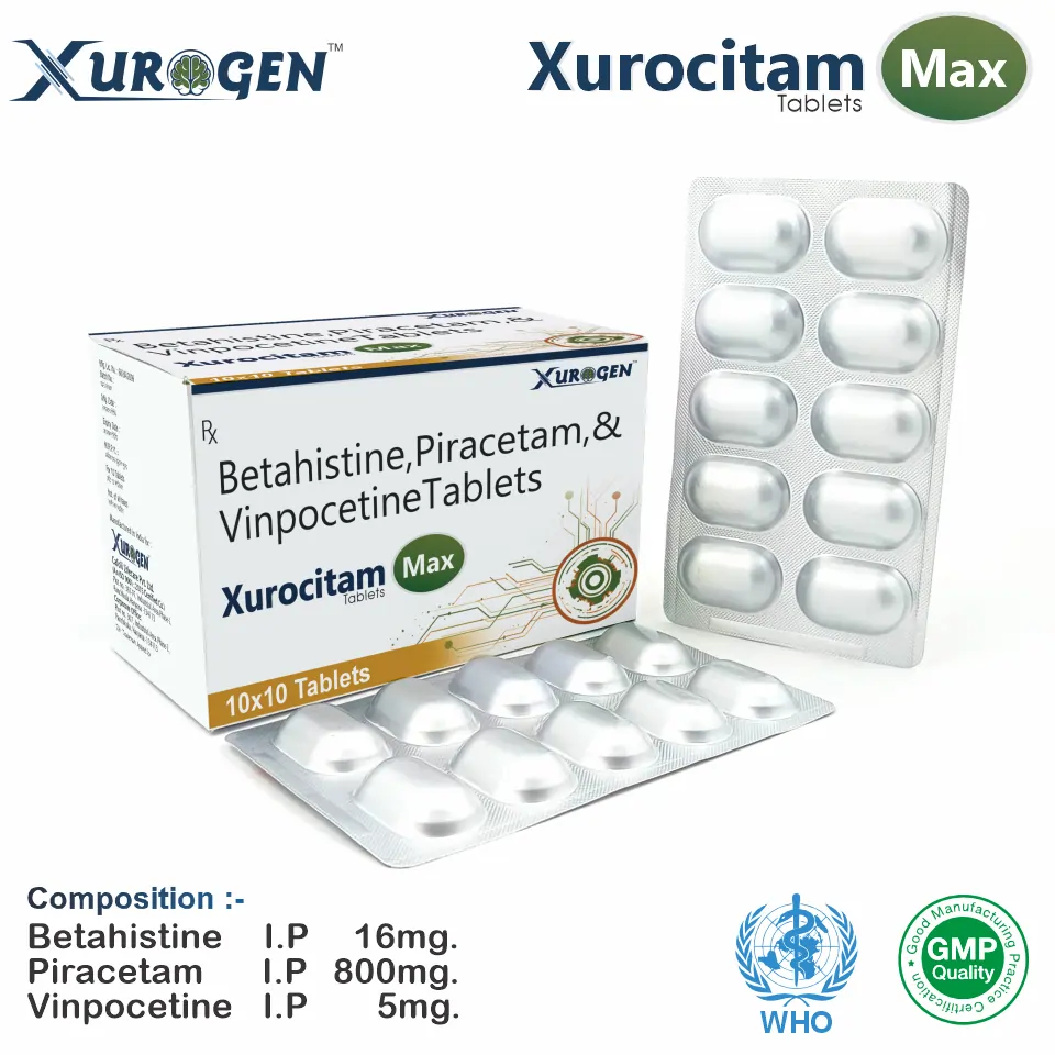 Betahistine 16 mg + Piracetam 800 mg + Vinpocetine 5 mg Tablet PCD Franchise